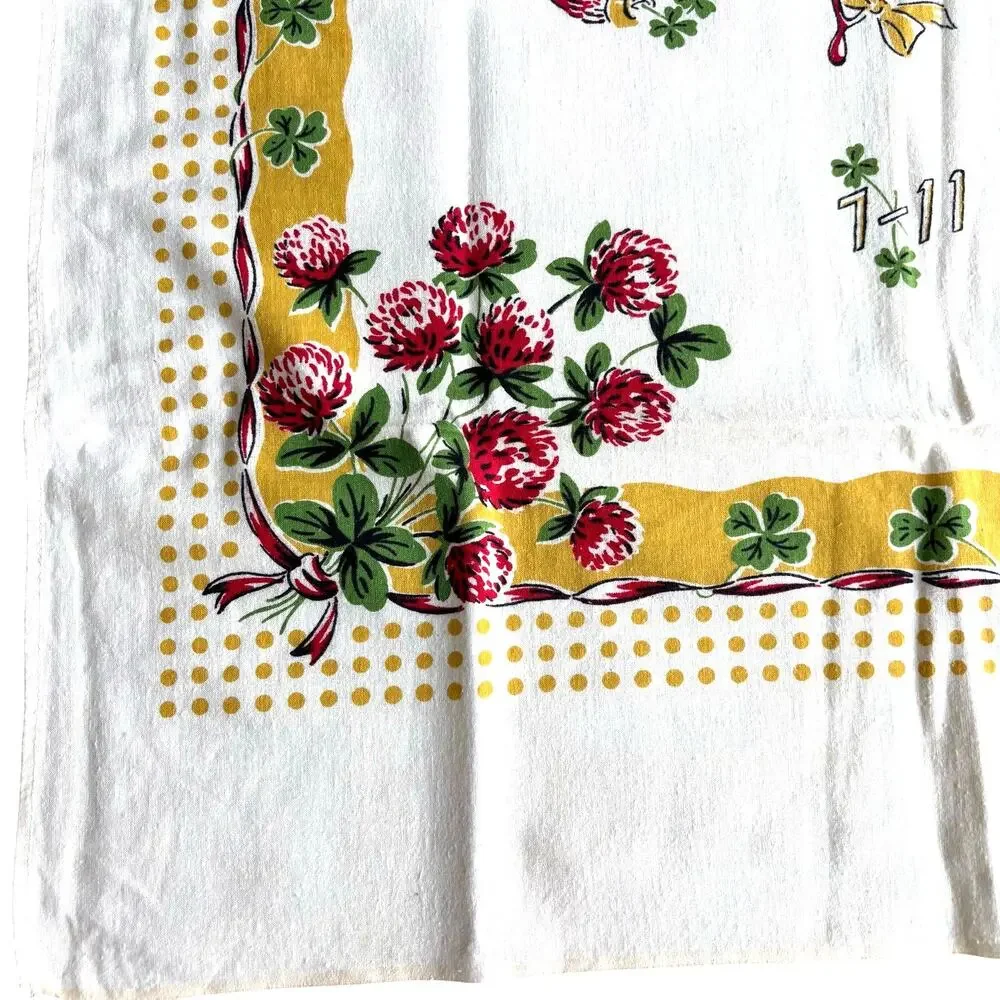 Startex cotton wonder-dri kitchen towel cloth shamrocks good luck lucky charms